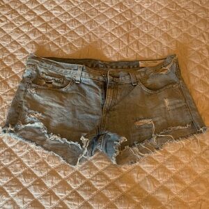 rag & bone Light Blue Distressed Jean Shorts size 31